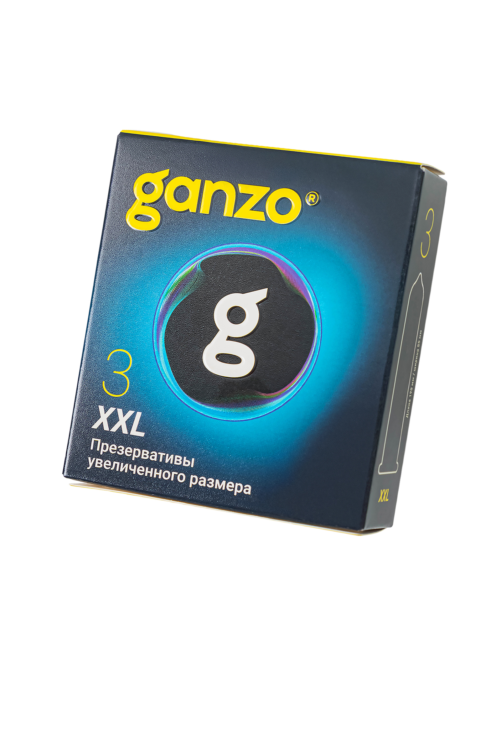 Презервативы  GANZO XXL увеличенные, латекс, 19 см, 5,5 см, 3 шт.