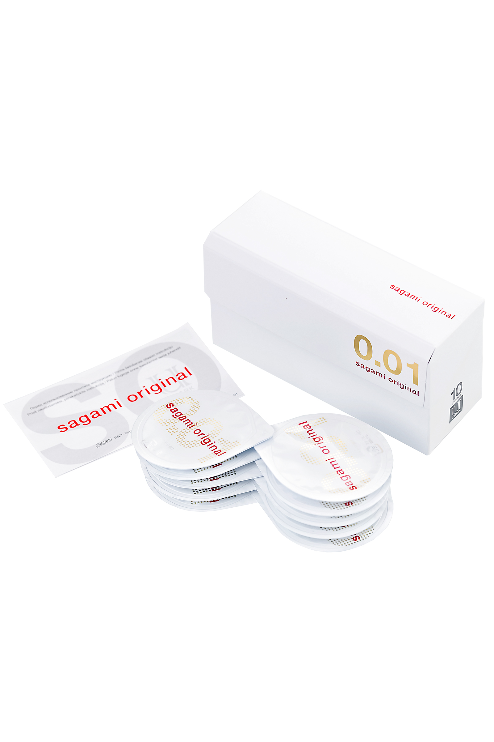 Презервативы Sagami, original 0.01, полиуретан, 17 см, 5,5 см, 10 шт.